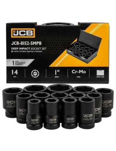 JCB NASADKI UDAROWE DŁUGIE ZESTAW 14 ELEMENTÓW 1"  6-KĄTNE (22-60mm)