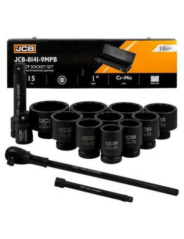 JCB ZESTAW NARZĘDZI UDAROWYCH 15 ELEMENTÓW 1" 12-KĄTNE (36-80mm)