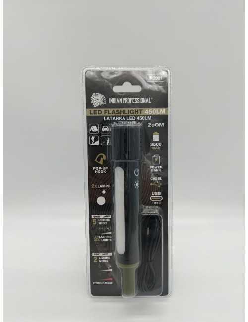 LATARKA LED FLASHLIGHT SZPERACZ 450LM POWER BANK 3500mAh PREMIUM INDIAN PROFESSIONAL