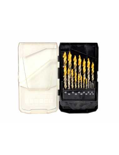 AWTOOLS WIERTŁO DO METALU M2 HSS-TiN ZESTAW 19szt. 1.5-10mm BLACK LINE