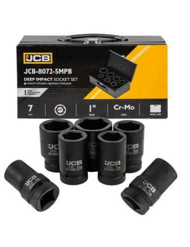 JCB NASADKI UDAROWE DŁUGIE ZESTAW  7 ELEMENTÓW 1"  6-KĄTNE 24-46mm