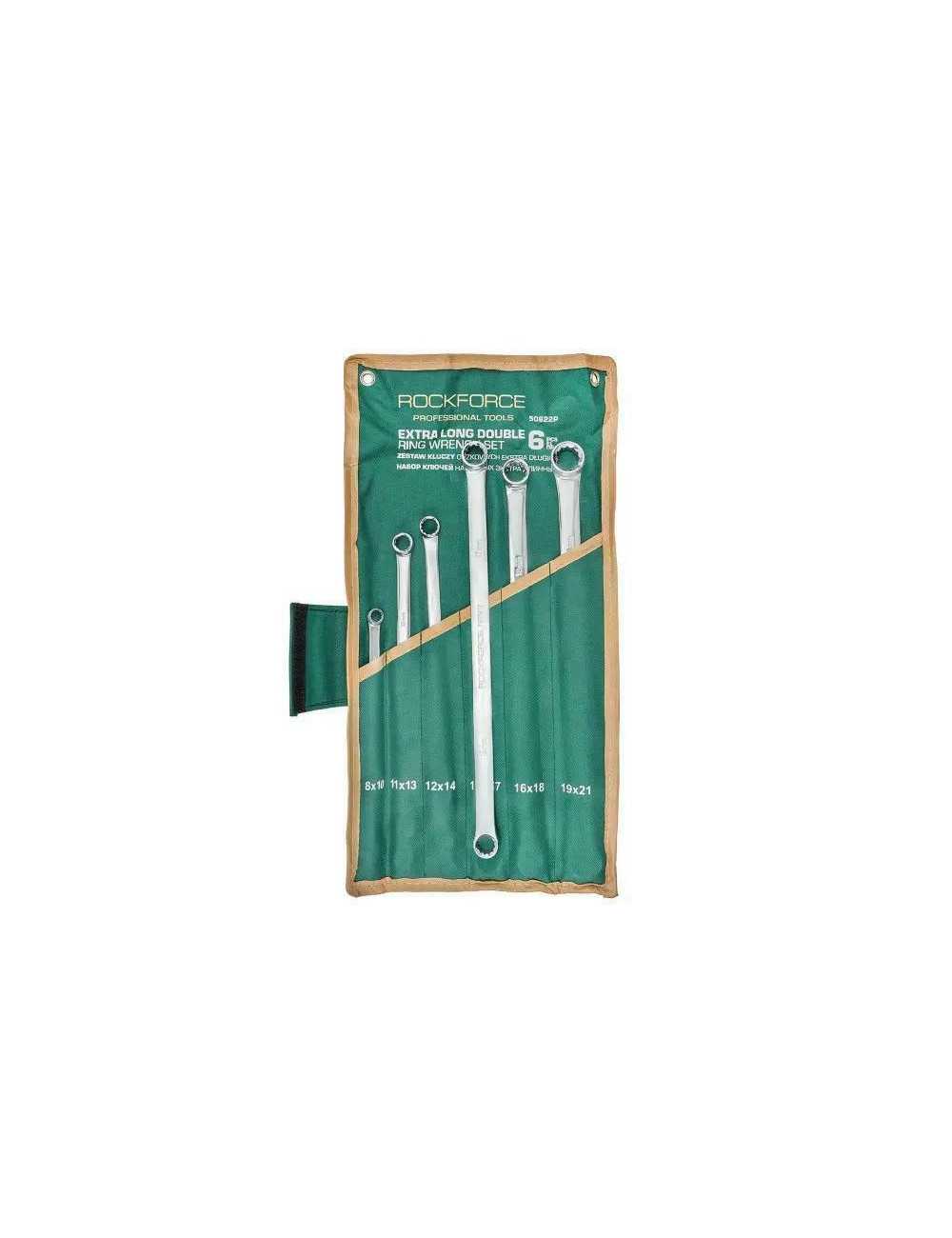 ROCKFORCE KLUCZ OCZKOWY DŁUGI ZESTAW 6 ELEMENTÓW  8-21mm ETUI