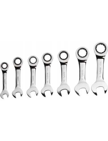 SATA ZESTAW KLUCZY PŁASKO-OCZKOWYCH KRÓTKICH Z GRZECHOTKĄ 7 ELEMENTÓW