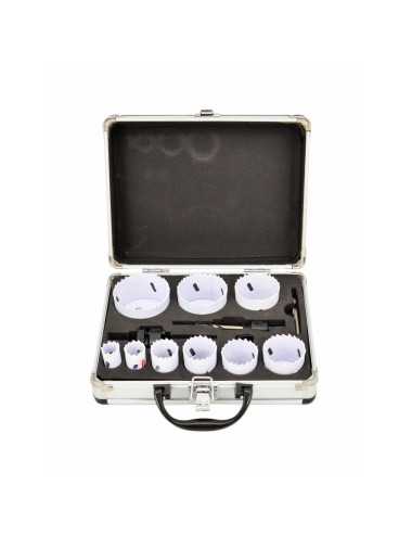 AWTOOLS KOMPLET OTWORNIC BIMETALOWYCH W METALOWEJ WALIZCE  8 ELEMENTÓW 22-64mm BLACK LINE