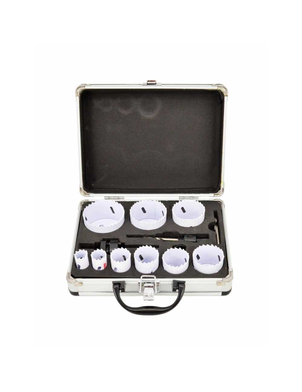 AWTOOLS KOMPLET OTWORNIC BIMETALOWYCH W METALOWEJ WALIZCE  8 ELEMENTÓW 22-64mm BLACK LINE