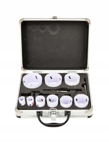 AWTOOLS KOMPLET OTWORNIC BIMETALOWYCH W METALOWEJ WALIZCE 13 ELEMENTÓW 19-64mm BLACK LINE