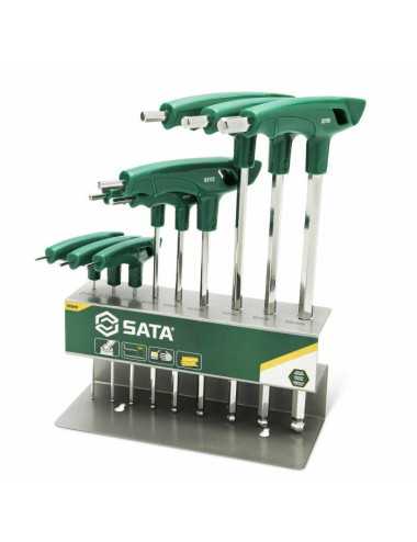 SATA ZESTAW 9szt. IMBUSÓW  TYPU "T" Z KULĄ  NA STOJAKU