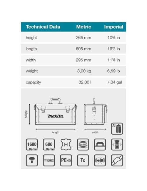 MAKITA TORBA OKUWANA NA NARZĘDZIA 50 25