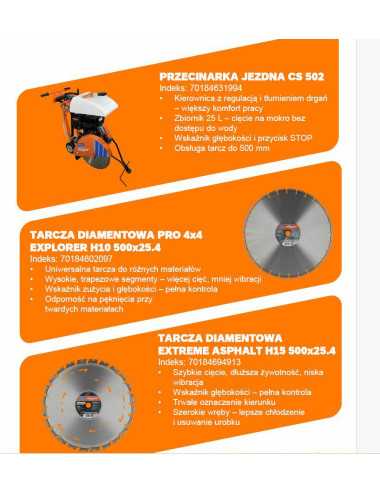 NORTON.PRZECINARKA JEZDNA CS 502 13KM (9,6 kW) 500mm + 2xTARCZA