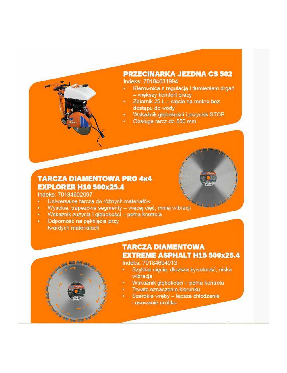 NORTON.PRZECINARKA JEZDNA CS 502 13KM (9,6 kW) 500mm + 2xTARCZA