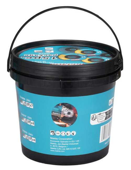 MAKITA ŚCIERNICA LISTKOWA ZESTAW 15szt P40 P60 P80 WIADERKO