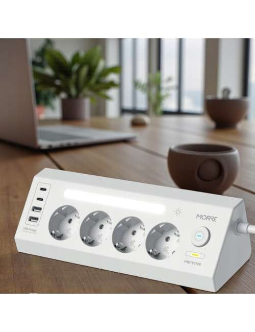 TIROSS MORRE LISTWA ZASILAJĄCA NAROŻNA 4G 2xUSB 2xUSB K BIAŁY