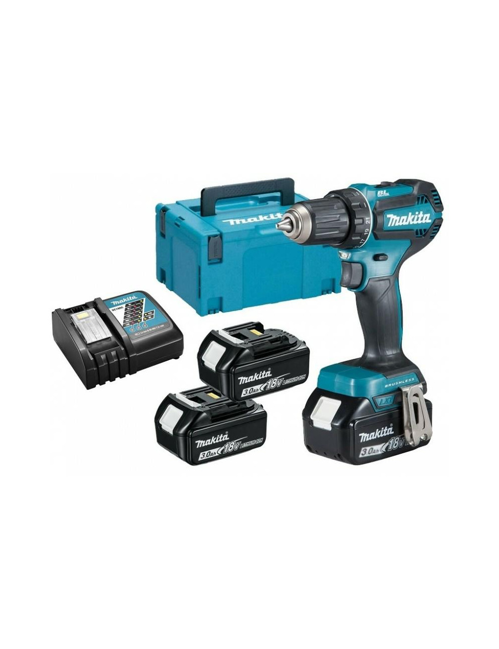 MAKITA WKRĘTARKA 18V DDF485RF3J 50Nm 3x3,0Ah BLDC MAKPAC