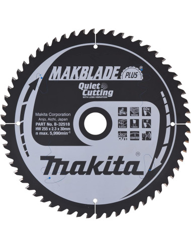 MAKITA PIŁA TARCZOWA  255x30x60z MAKBLADE PLUS DREWNO