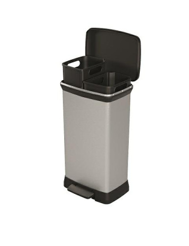 CURVER KOSZ NA ŚMIECI Z PEDAŁEM 23L+23L IML METALIZOWANY