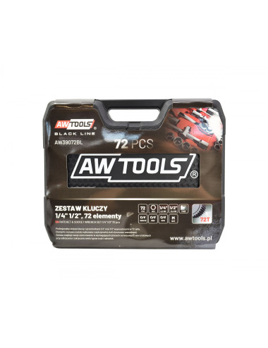 AWTOOLS ZESTAW KLUCZY   72el  1/2" / 1/4" BLACK LINE