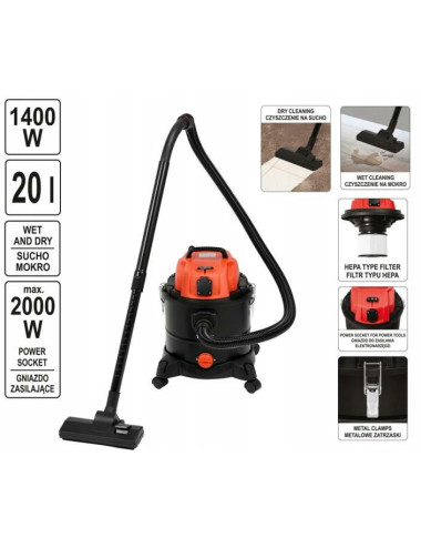 YATO ODKURZACZ WARSZTATOWY 1400W 20L