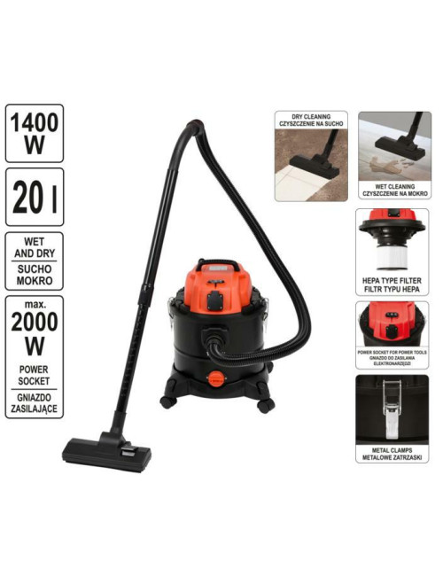 YATO ODKURZACZ WARSZTATOWY 1400W 20L