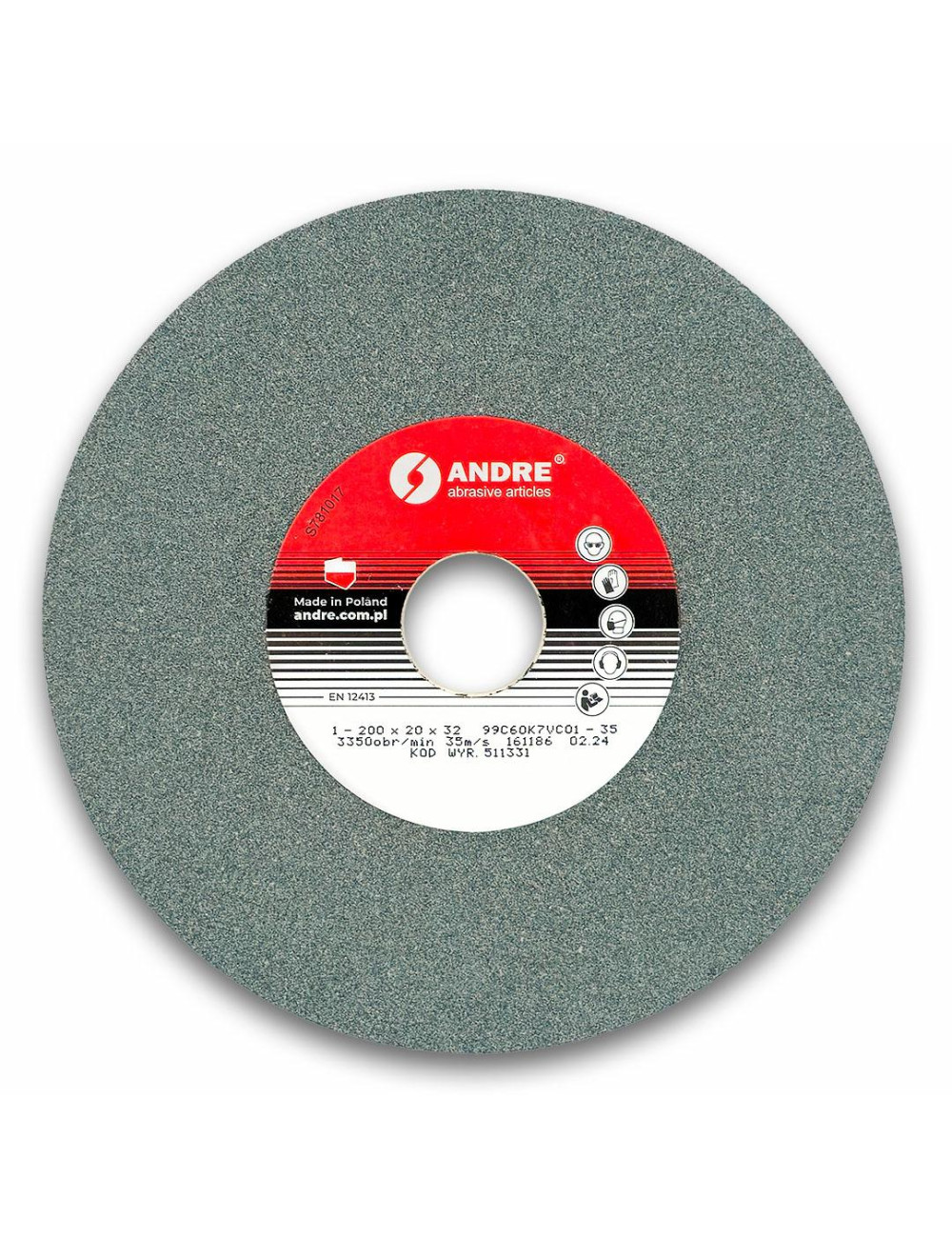 ANDRE ŚCIERNICA PŁASKA 200mm x 20mm x 32mm 99C60K7VC01-35 ZIELONA "TYP 1"