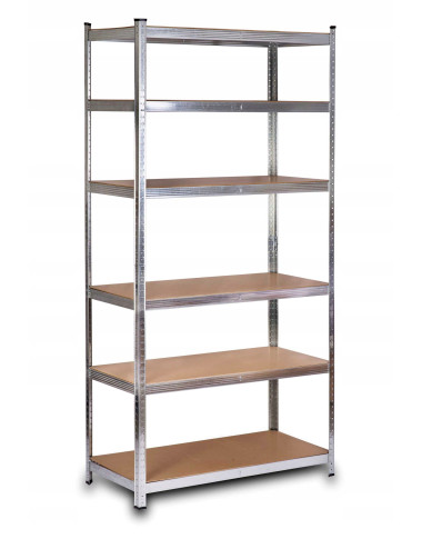 AWTOOLS REGAŁ 6 PÓŁEK 200x90x50 NOŚNOŚĆ 300kg / 6,0mm - WCISKANY SZYBKI MONTAŻ