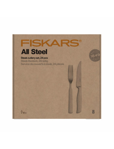 FISKARS ZESTAW SZTUĆCÓW DO STEKÓW 24 szt. ALL STEEL