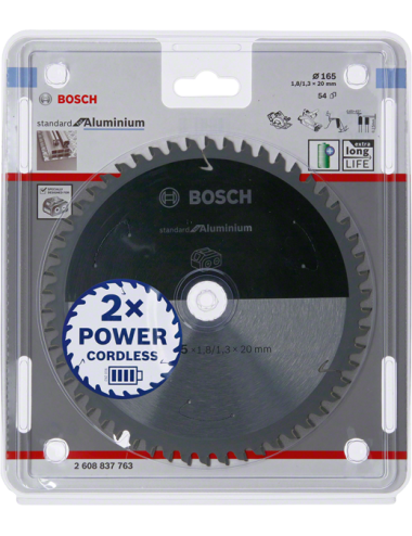 BOSCH PIŁA STANDARD ALUMINIUM 165x20x54z ACCU