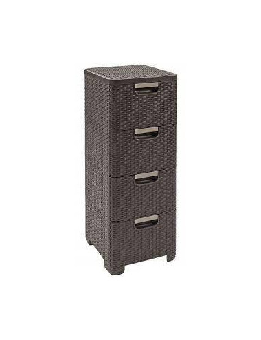 CURVER REGAŁ Z 4 SZUFLADAMI 4x14L CIEMNY BRĄZ