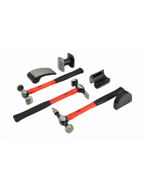 AWTOOLS ZESTAW MŁOTKÓW BLACHARSKICH 7el. / WALIZKA BLACK LINE