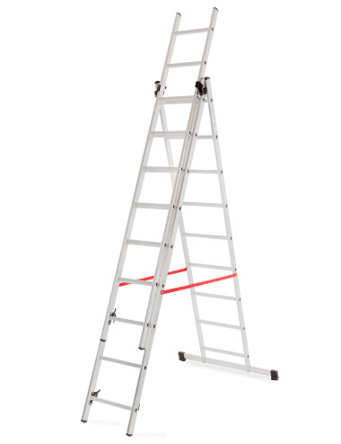 AWTOOLS DRABINA ALUMINIOWA BASIC 3x9 STOPNI 150KG