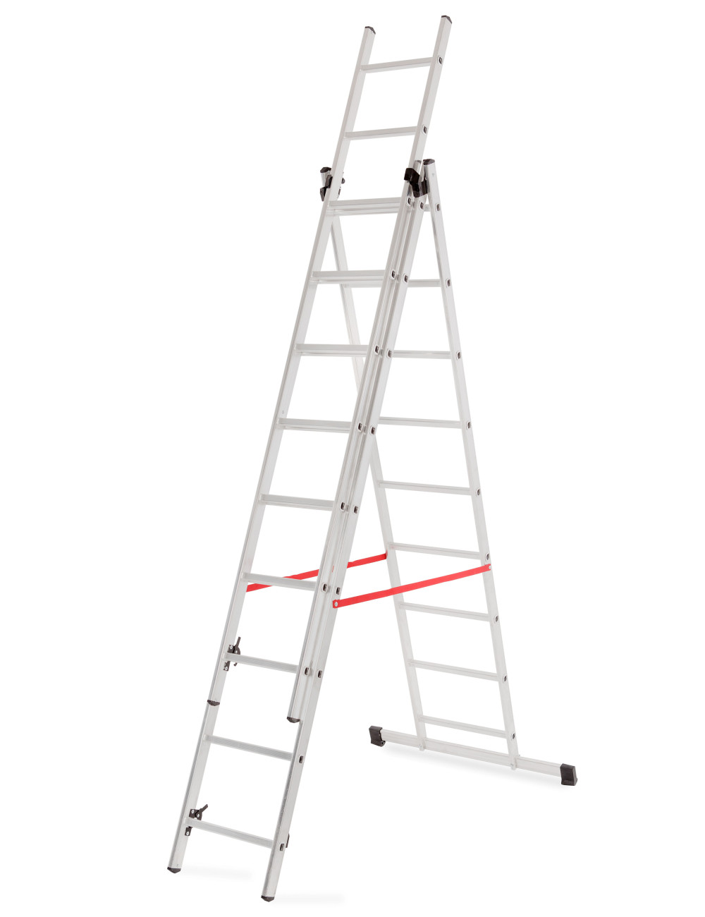 AWTOOLS DRABINA ALUMINIOWA BASIC 3x9 STOPNI 150KG