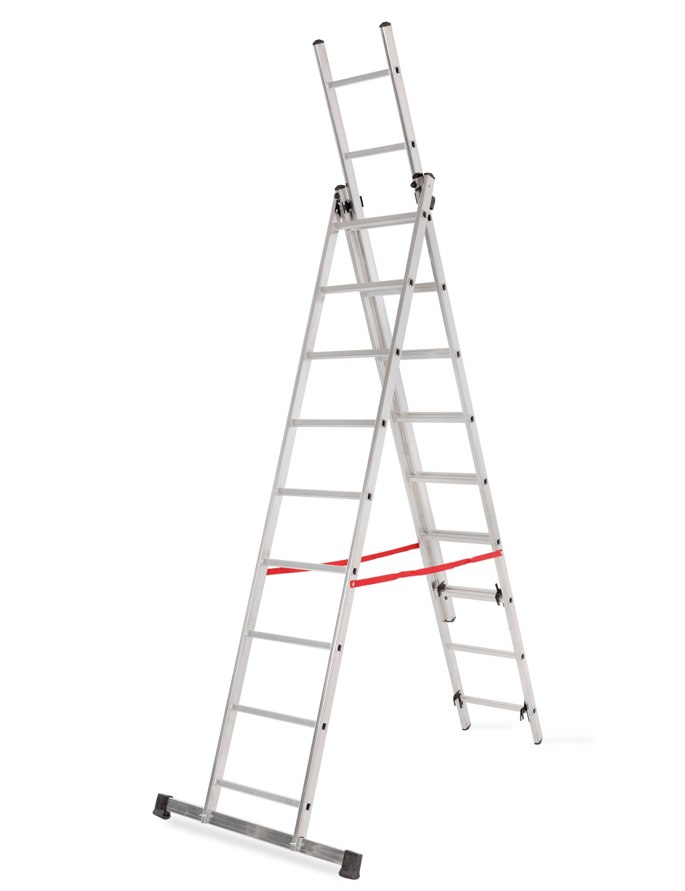 AWTOOLS DRABINA ALUMINIOWA BASIC 3x9 STOPNI 150KG