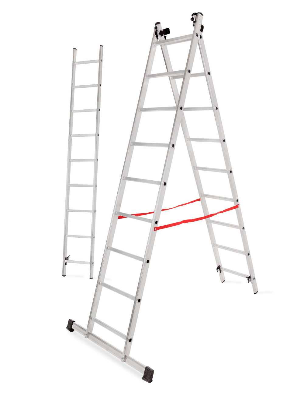 AWTOOLS DRABINA ALUMINIOWA BASIC 3x9 STOPNI 150KG