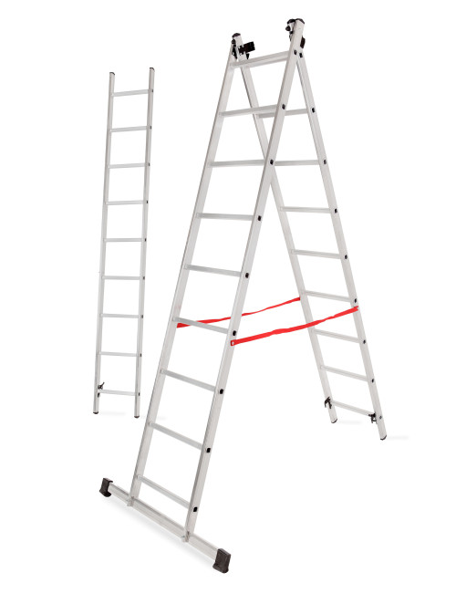 AWTOOLS DRABINA ALUMINIOWA BASIC 3x9 STOPNI 150KG