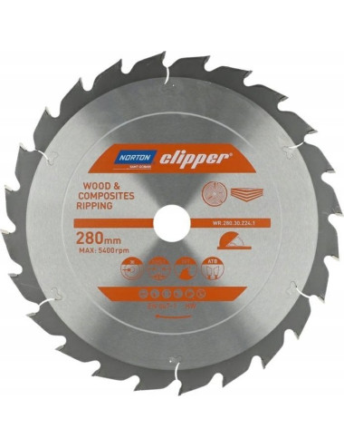 NORTON PIŁA TARCZOWA 280mm x 30mm x 24z DREWNO I KOMPOZYTY ATB (3,2 / 2,2)