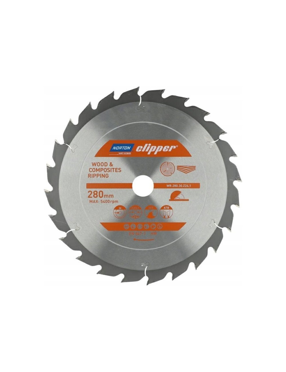 NORTON PIŁA TARCZOWA 280mm x 30mm x 24z DREWNO I KOMPOZYTY ATB (3,2 / 2,2)