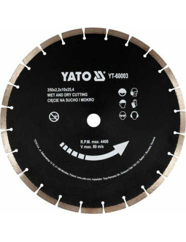 YATO TARCZA DIAMENTOWA DO BETONU 350x25,4mm YT-60003