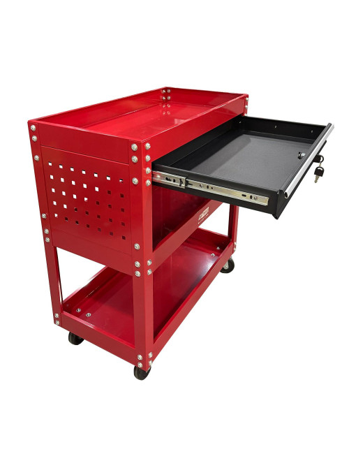 AWTOOLS WÓZEK WARSZTATOWY METALOWY 3 POZIOMY Z SZUFLADĄ