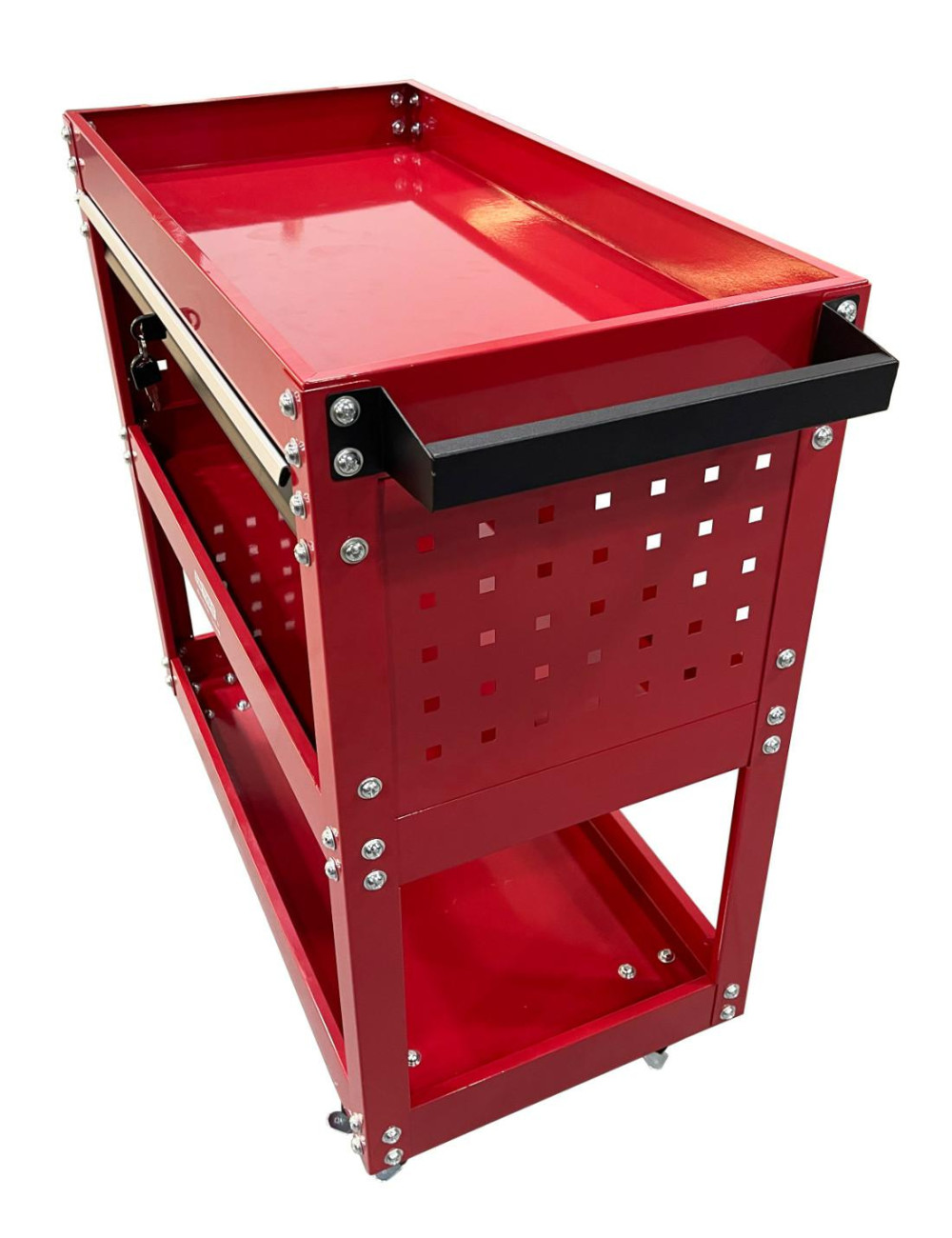 AWTOOLS WÓZEK WARSZTATOWY METALOWY 3 POZIOMY Z SZUFLADĄ