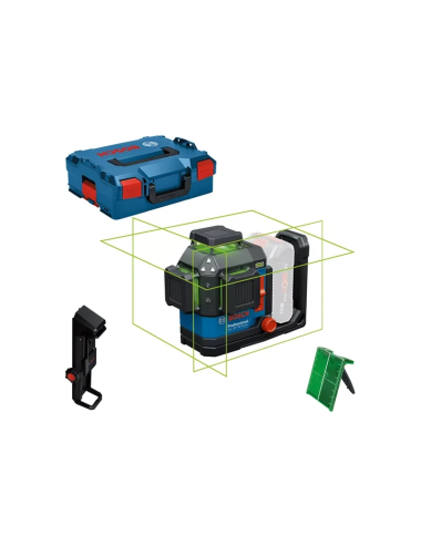 BOSCH LASER PŁASZCZYZNOWY GLL 18V-120-33 CG SOLO ZIELONY +KLAMRA DK 20 +LB136