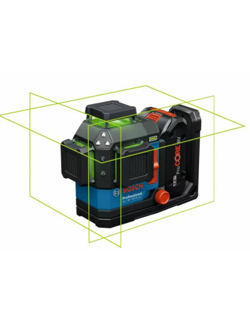 BOSCH LASER PŁASZCZYZNOWY GLL 18V-120-33 CG SOLO ZIELONY +KLAMRA DK 20 +LB136