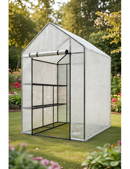 AWTOOLS SZKLARNIA OGRODOWA BIAŁA 143x143x195cm