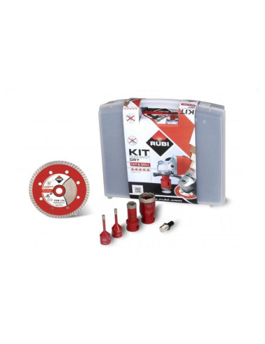 RUBI ZESTAW TARCZA TCR+WIERTŁA DRYGRES TARCZA+KORONKI 2x6mm,20mm,35mm+ADAPTER.