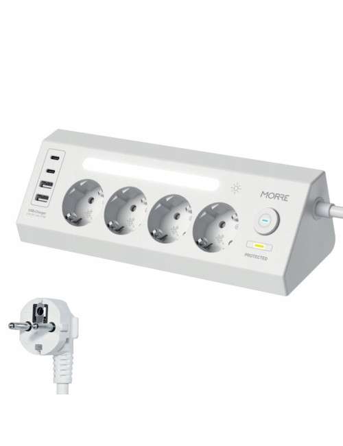TIROSS MORRE LISTWA ZASILAJĄCA NAROŻNA 4G 2xUSB 2xUSB K BIAŁY