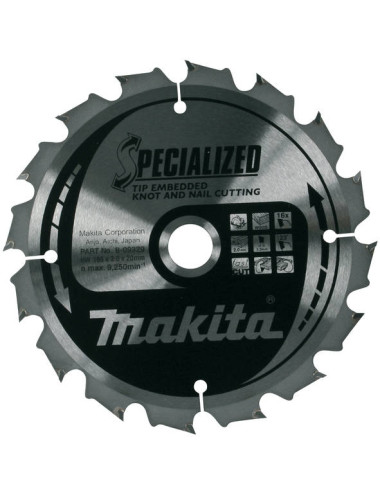MAKITA PIŁA TARCZOWA  190x30x24z SPECJALIZED DREWNO (Z GWOŹDZIAMI I SĘKAMI)