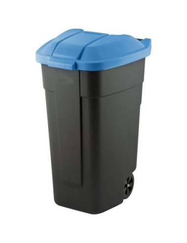 CURVER KOSZ NA ODPADY CZARNY 110L POKRYWA NIEBIESKA