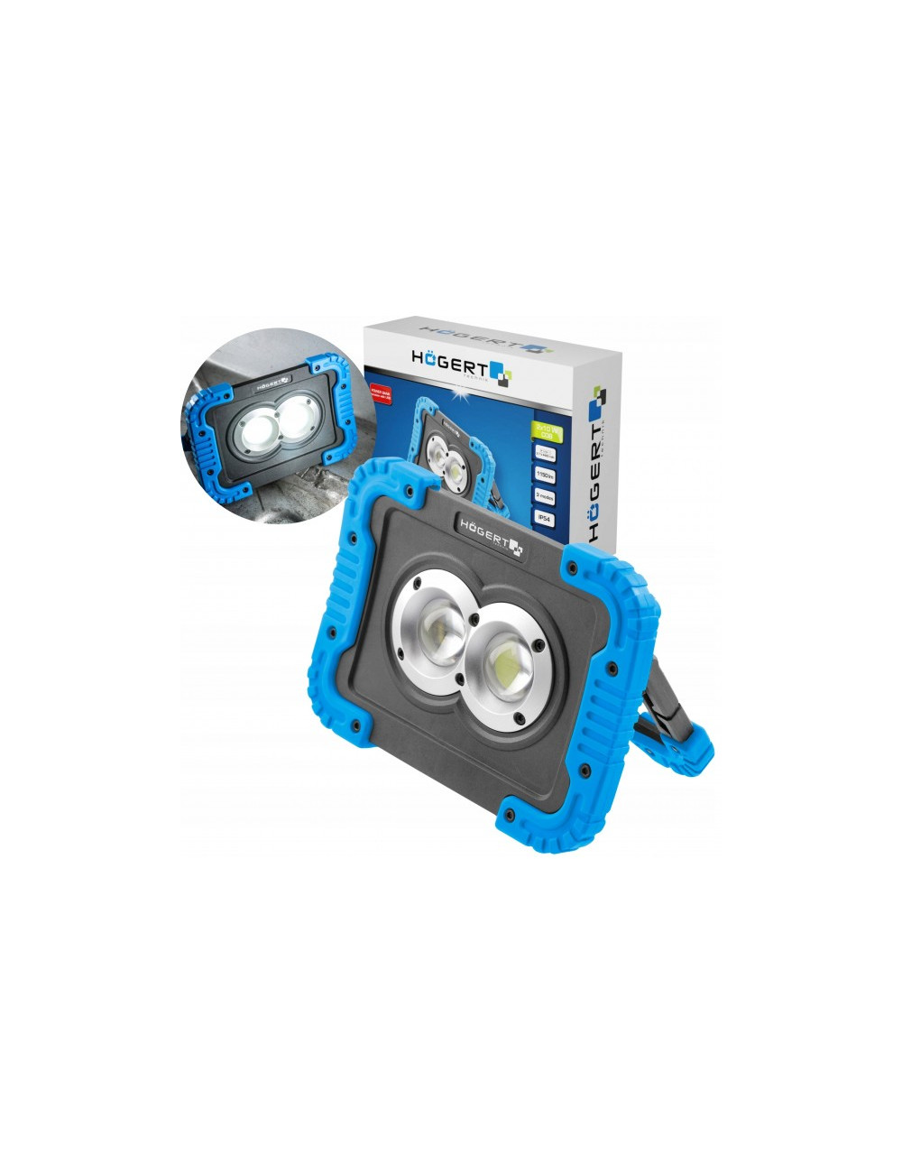 HOEGERT LAMPA REFLEKTOR AKU LED USB