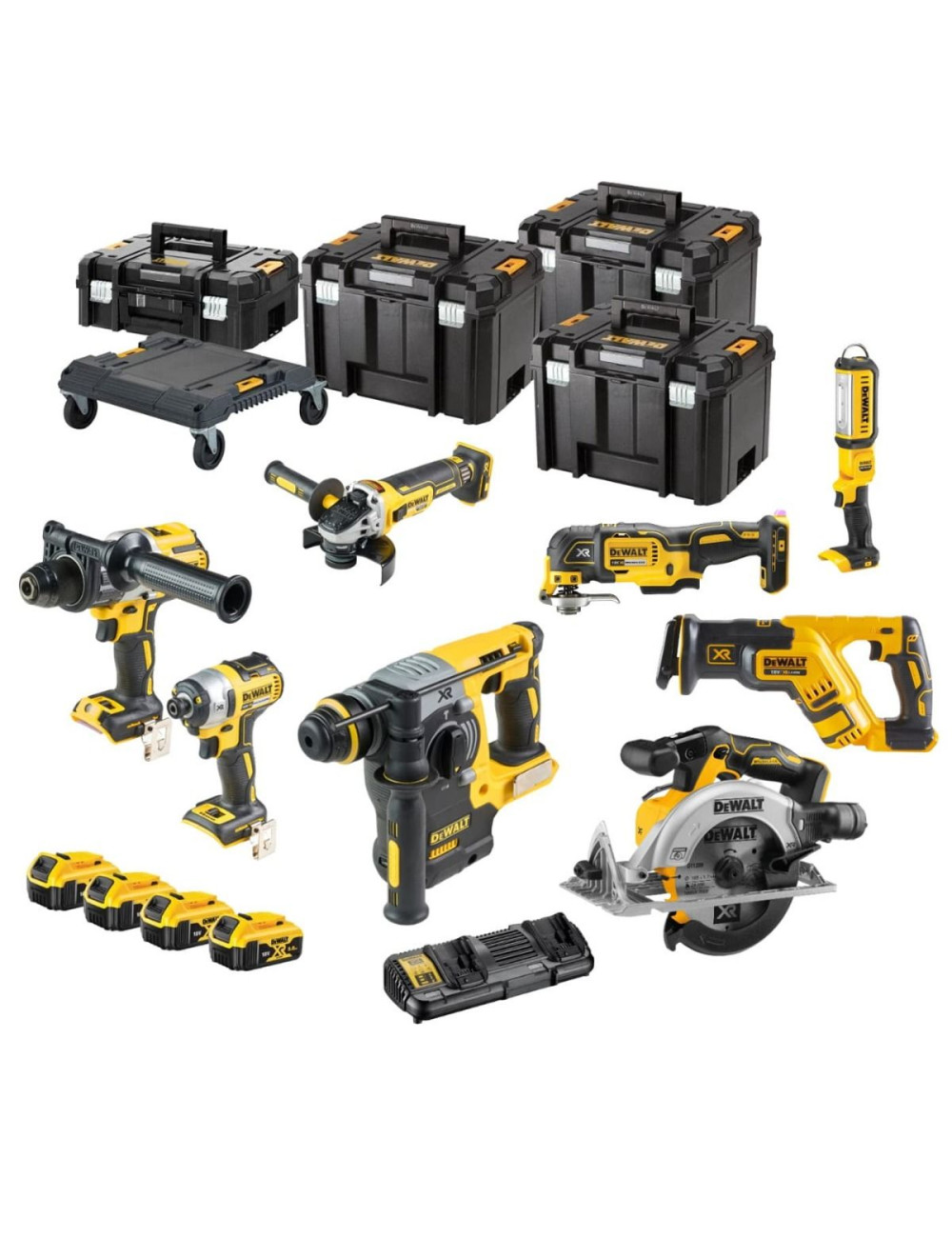 DEWALT ZESTAW COMBO 18V DCK853P4T (DCD996 + DCF887 + DCS565 + DCS367 + DCS356 + DCH273 + DCG405 + DC