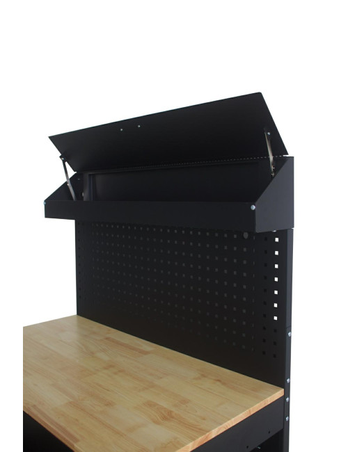 NUTOOL STÓŁ WARSZTATOWY 1145x635x1585mm BLAT SKLEJKA Z POSZYCIEM BLACHY OCYNK 1mm