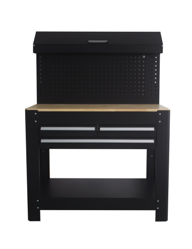 NUTOOL STÓŁ WARSZTATOWY 1145x635x1585mm BLAT SKLEJKA Z POSZYCIEM BLACHY OCYNK 1mm