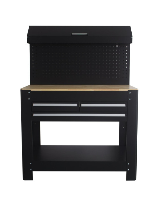 NUTOOL STÓŁ WARSZTATOWY 1145x635x1585mm BLAT SKLEJKA Z POSZYCIEM BLACHY OCYNK 1mm